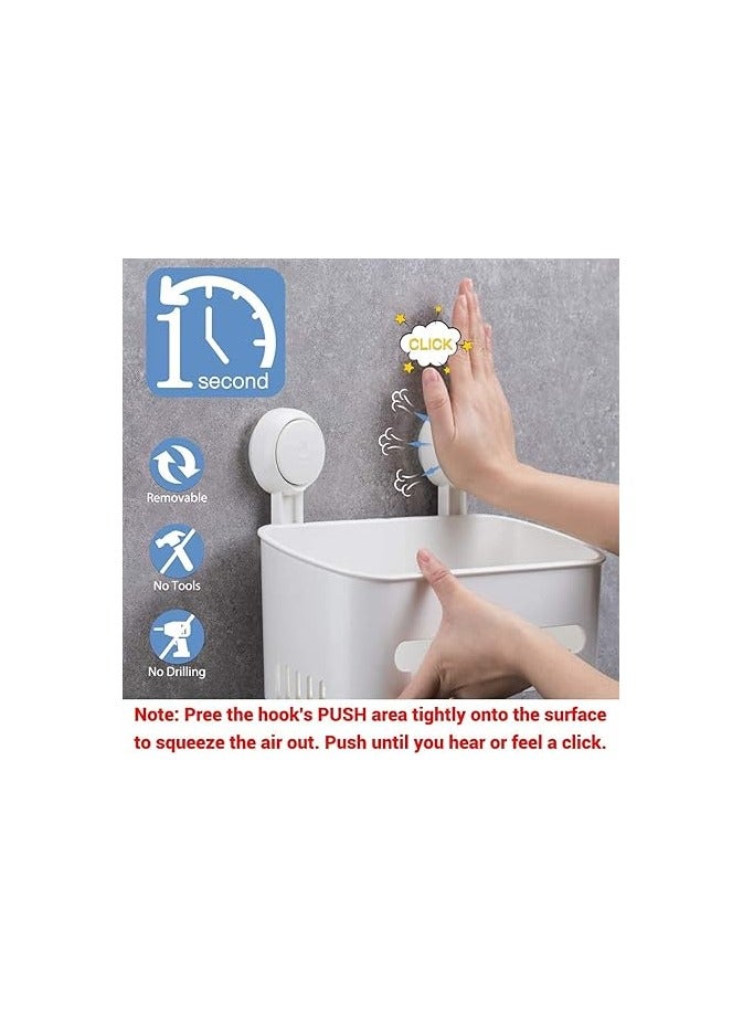 Vacuum Shower Caddy Suction Cup No-Drilling Removable Waterproof Bathroom Wall Shelf Shower Basket Storage Organizer for Shampoo Conditioner Razors Soap - Image 3